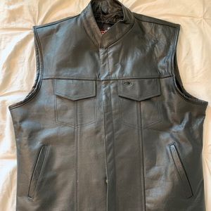 Men’s Leather Biker Vest